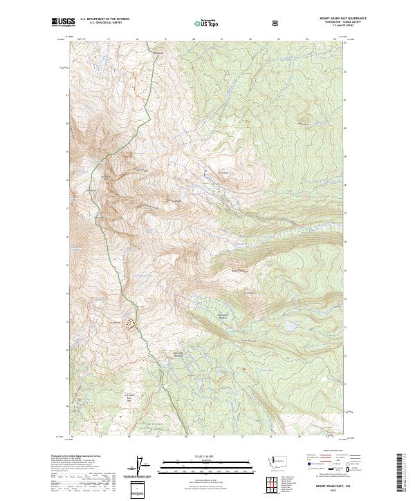 US Topo 7.5-minute map for Mount Adams East WA