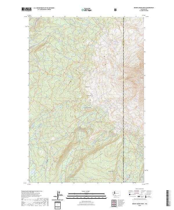 US Topo 7.5-minute map for Mount Adams West WA