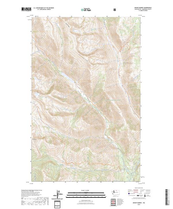 US Topo 7.5-minute map for Mount Barney WA – American Map Store