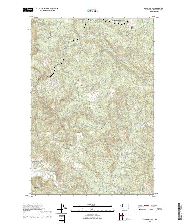 US Topo 7.5-minute map for Mount Brynion WA