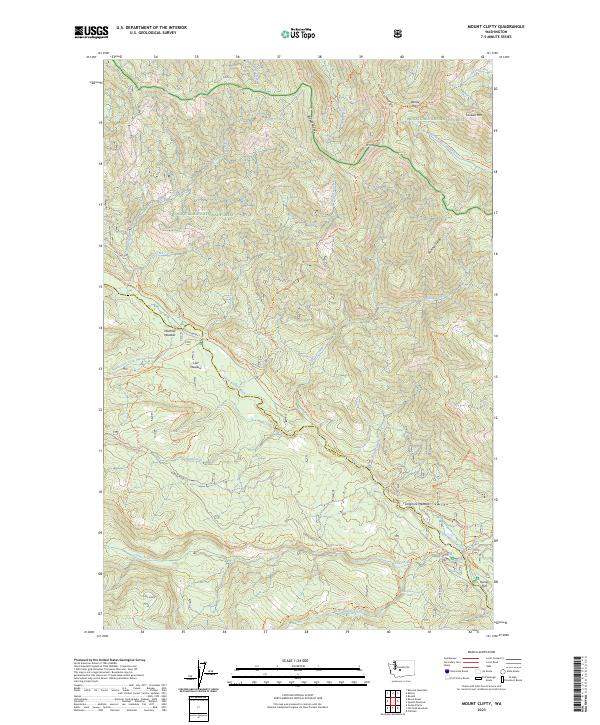 US Topo 7.5-minute map for Mount Clifty WA