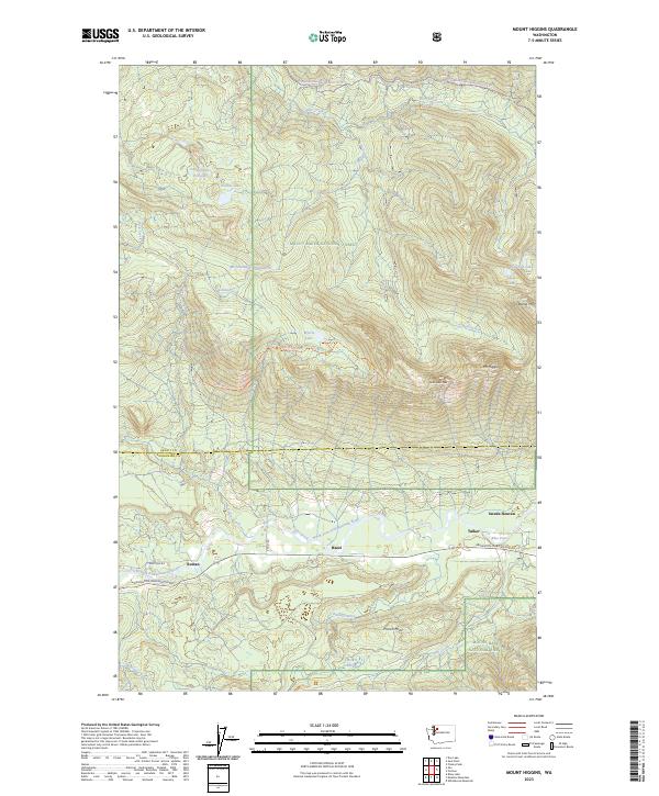 US Topo 7.5-minute map for Mount Higgins WA