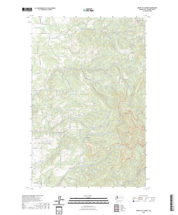 US Topo 7.5-minute map for Mount Kit Carson WA