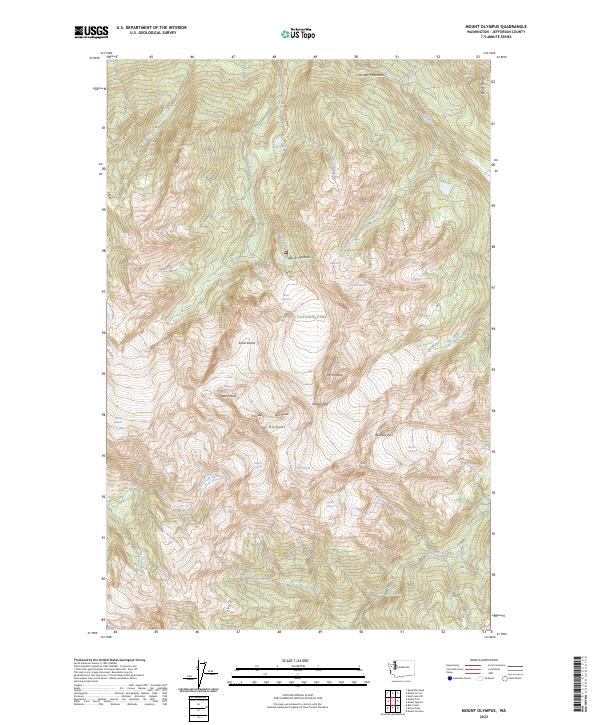 US Topo 7.5-minute map for Mount Olympus WA