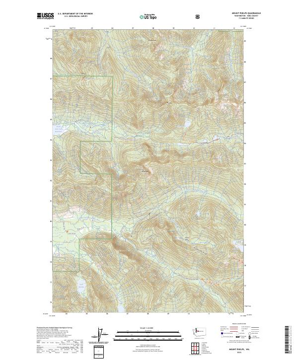 US Topo 7.5-minute map for Mount Phelps WA