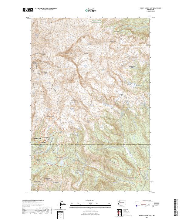 US Topo 7.5-minute map for Mount Rainier East WA