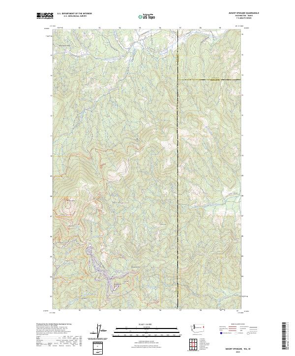 US Topo 7.5-minute map for Mount Spokane WAID