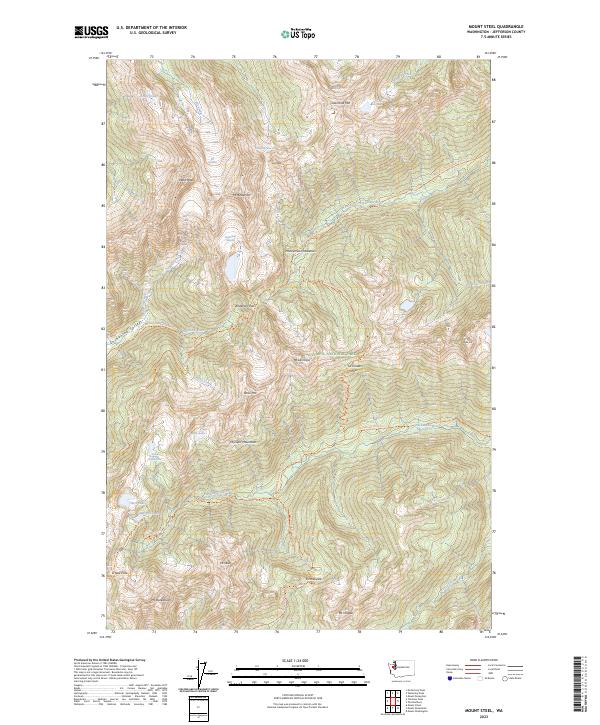 US Topo 7.5-minute map for Mount Steel WA