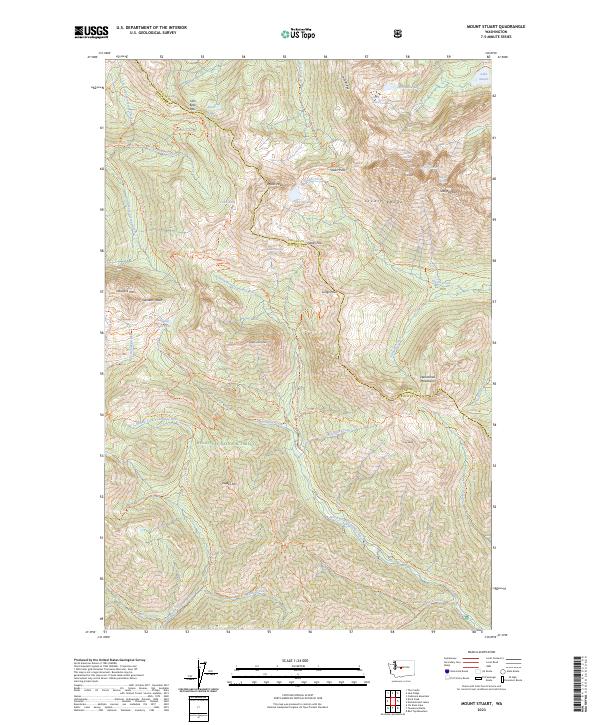 US Topo 7.5-minute map for Mount Stuart WA