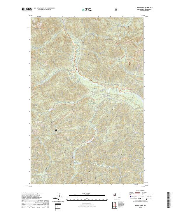 US Topo 7.5-minute map for Mount Tebo WA