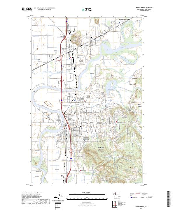 US Topo 7.5-minute map for Mount Vernon WA