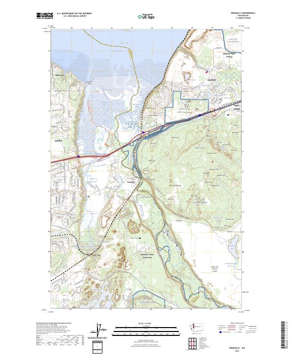 US Topo 7.5-minute map for Nisqually WA