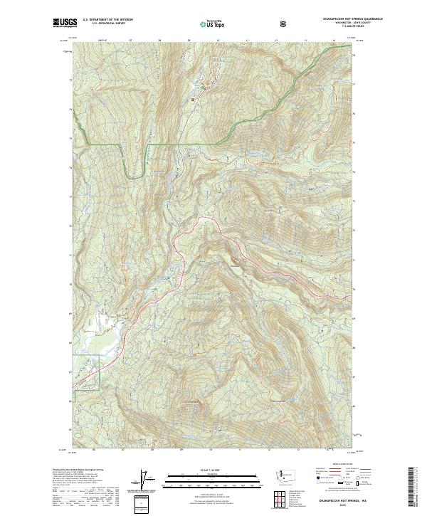 US Topo 7.5-minute map for Ohanapecosh Hot Springs WA – American Map Store