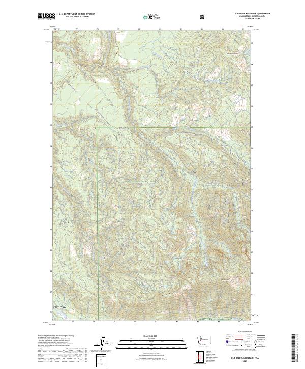 US Topo 7.5-minute map for Old Baldy Mountain WA