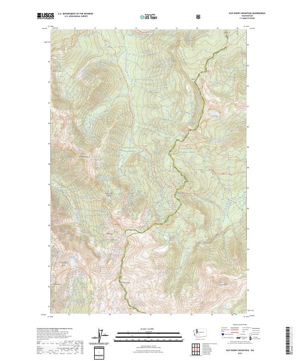 US Topo 7.5-minute map for Old Snowy Mountain WA