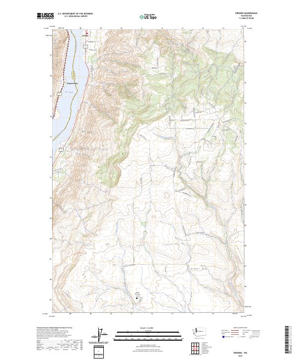 US Topo 7.5-minute map for Orondo WA