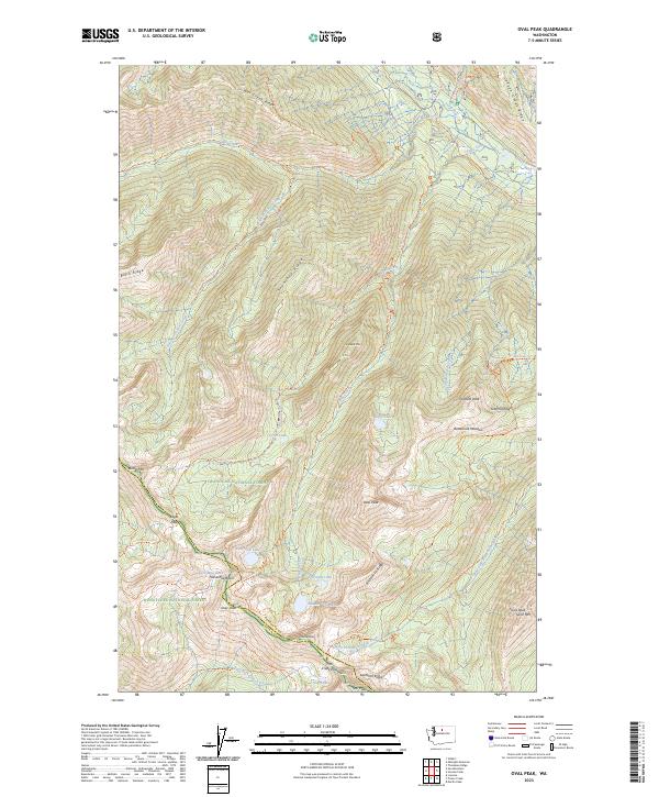 US Topo 7.5-minute map for Oval Peak WA