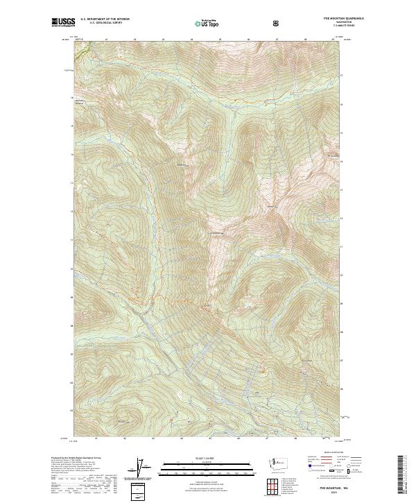 US Topo 7.5-minute map for Poe Mountain WA