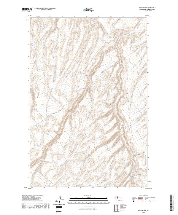 US Topo 7.5-minute map for Poisel Butte WA