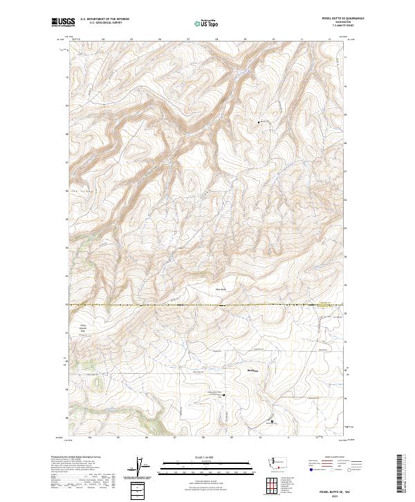 US Topo 7.5-minute map for Poisel Butte SE WA