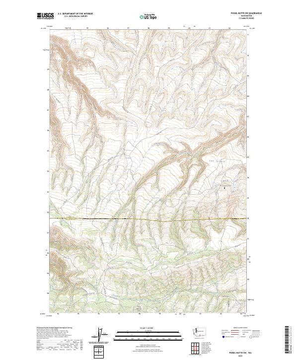 US Topo 7.5-minute map for Poisel Butte SW WA