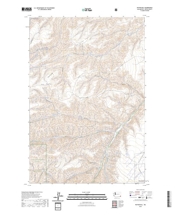 US Topo 7.5-minute map for Potter Hill WA