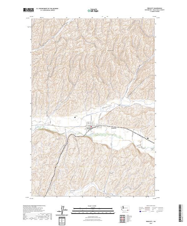 US Topo 7.5-minute map for Prescott WA