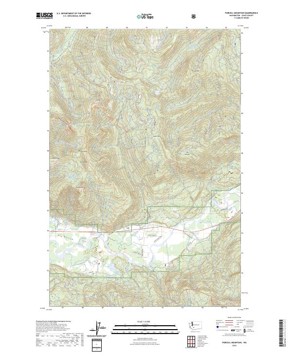 US Topo 7.5-minute map for Purcell Mountain WA