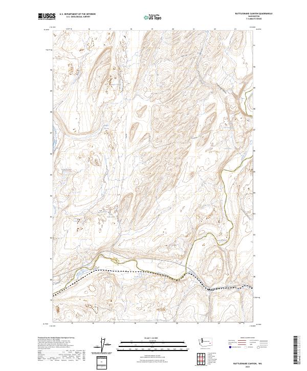 US Topo 7.5-minute map for Rattlesnake Canyon WA