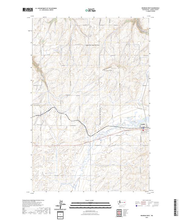 US Topo 7.5-minute map for Reardan West WA