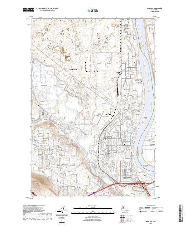 US Topo 7.5-minute map for Richland WA