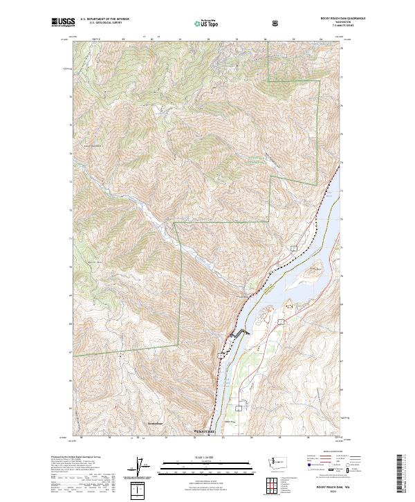 US Topo 7.5-minute map for Rocky Reach Dam WA