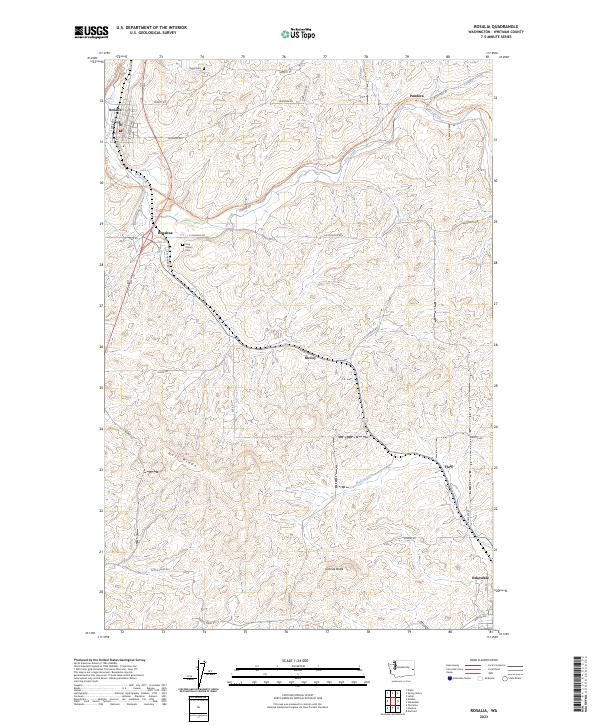 US Topo 7.5-minute map for Rosalia WA