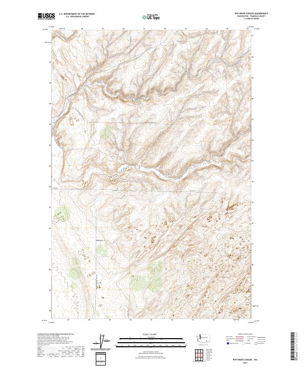 US Topo 7.5-minute map for Rye Grass Coulee WA