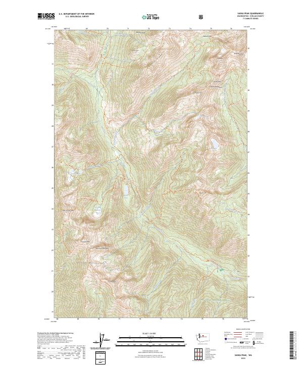 US Topo 7.5-minute map for Saska Peak WA