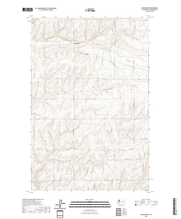 US Topo 7.5-minute map for Schoonover WA