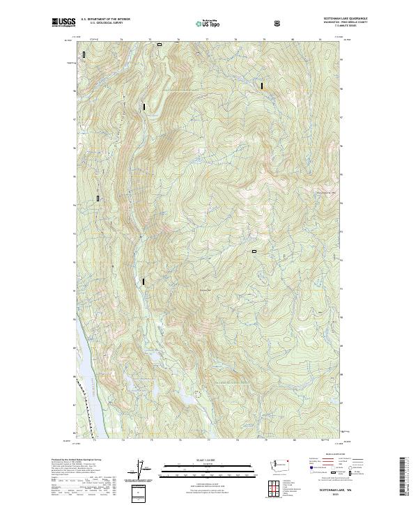 US Topo 7.5-minute map for Scotchman Lake WA