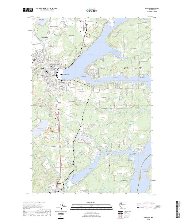 US Topo 7.5-minute map for Shelton WA