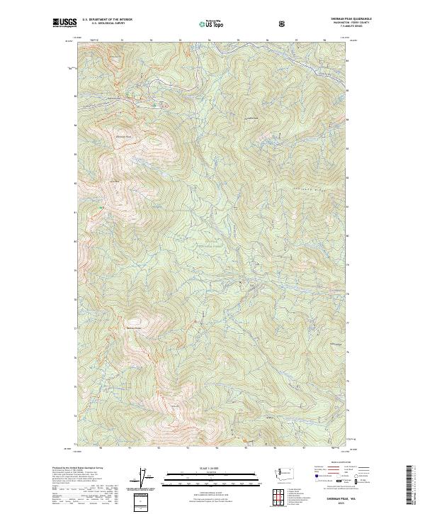 US Topo 7.5-minute map for Sherman Peak WA