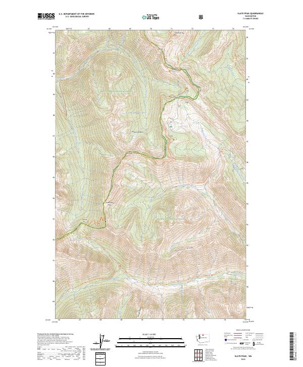 US Topo 7.5-minute map for Slate Peak WA