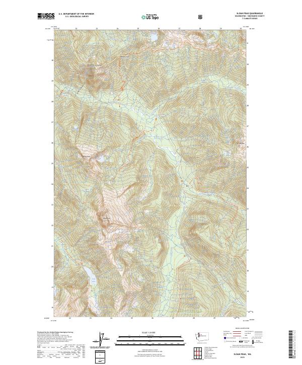 US Topo 7.5-minute map for Sloan Peak WA