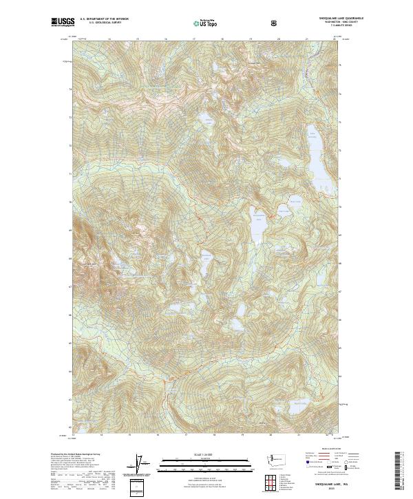 US Topo 7.5-minute map for Snoqualmie Lake WA