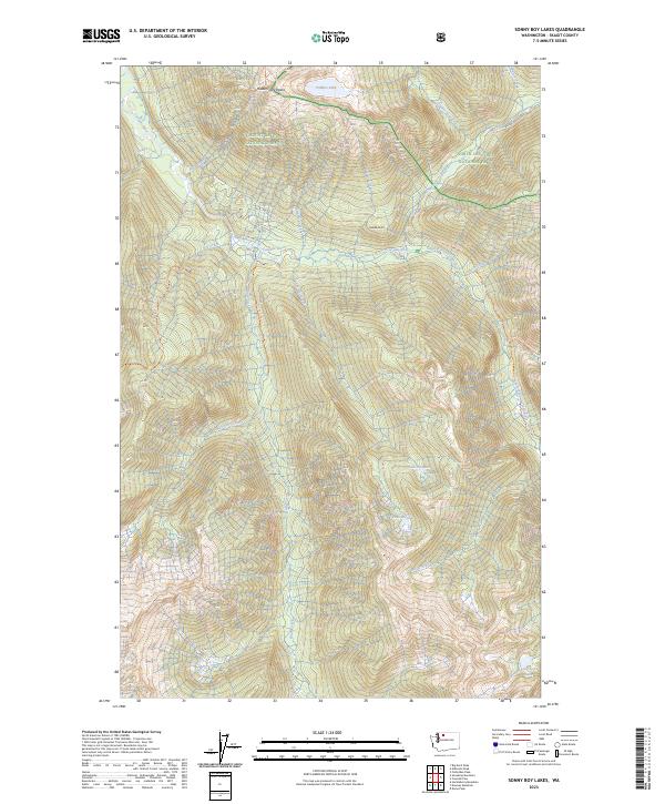 US Topo 7.5-minute map for Sonny Boy Lakes WA