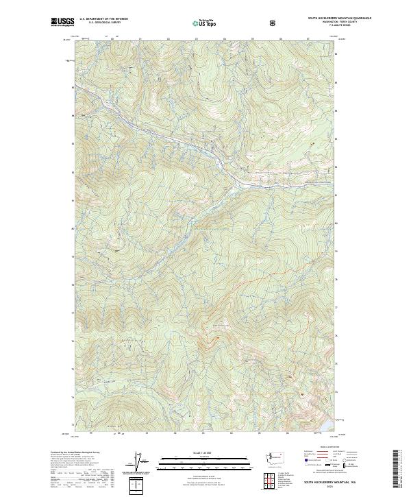 US Topo 7.5-minute map for South Huckleberry Mountain WA