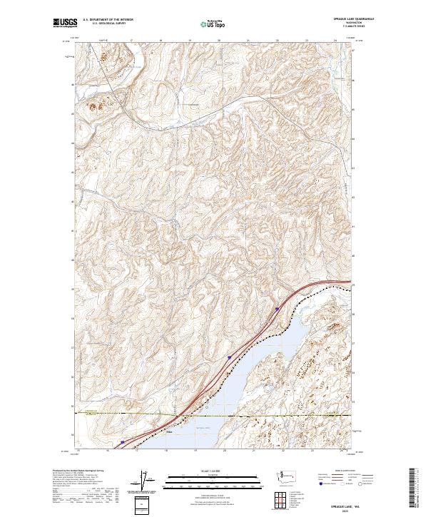 US Topo 7.5-minute map for Sprague Lake WA