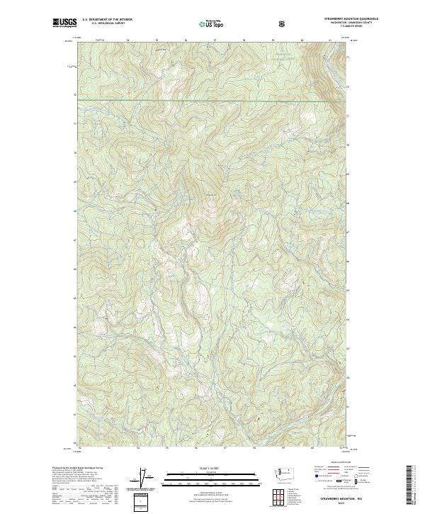 US Topo 7.5-minute map for Strawberry Mountain WA