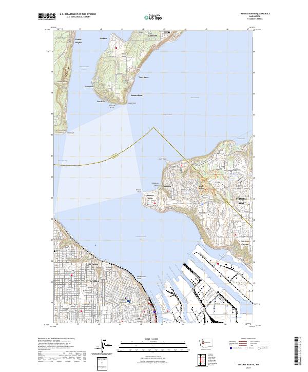 US Topo 7.5-minute map for Tacoma North WA