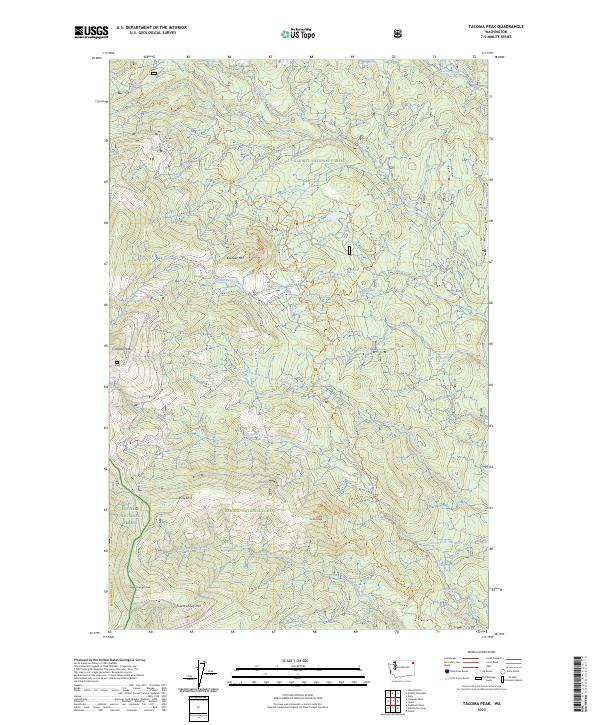 US Topo 7.5-minute map for Tacoma Peak WA