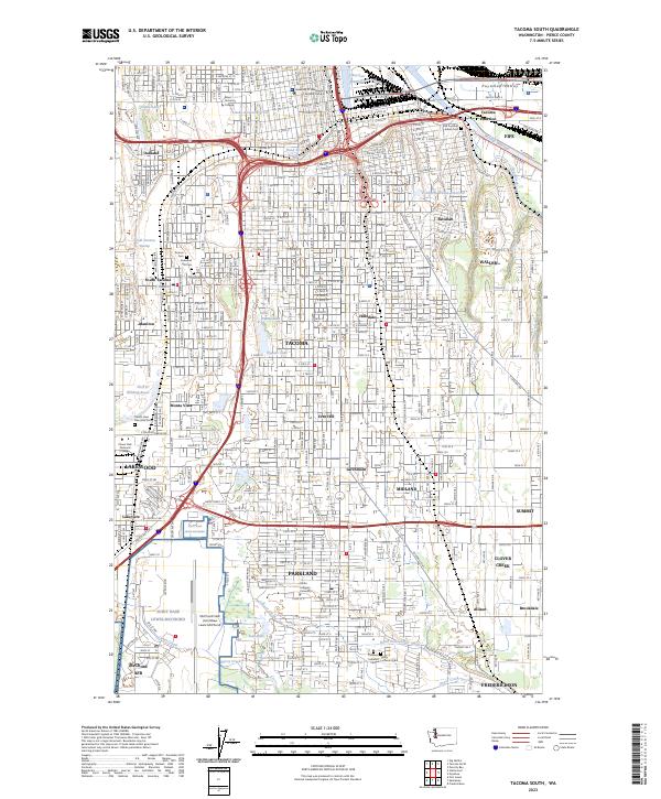 US Topo 7.5-minute map for Tacoma South WA