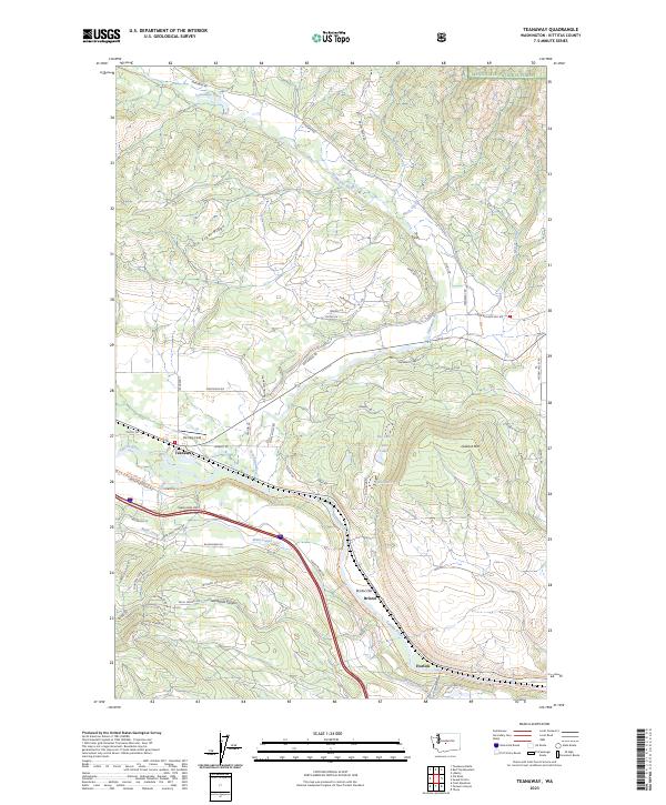 US Topo 7.5-minute map for Teanaway WA